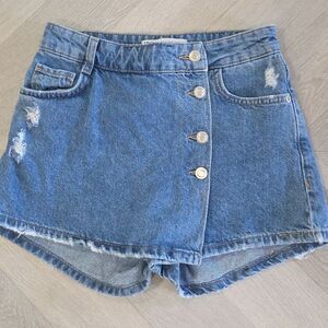 ZARA Z1975 WRAP DENIM SKORT, SIZE XS